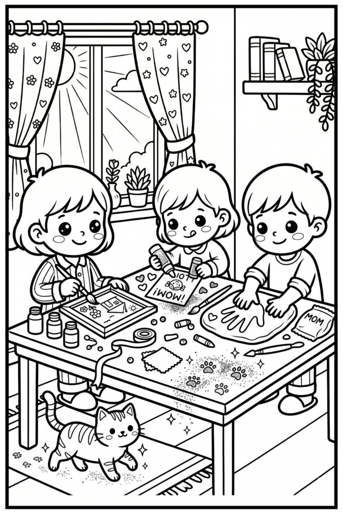 Aesthetic Mother's Day Coloring Pages