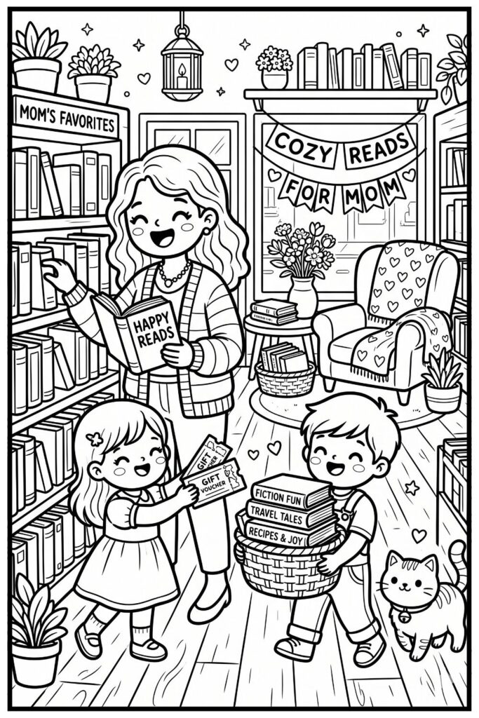 Aesthetic Mother's Day Coloring Pages